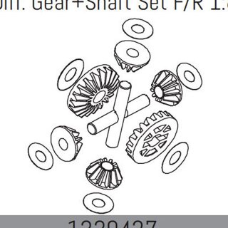 Absima 1330427 Diff. Zahnradsatz m. Wellen V/H 1:8