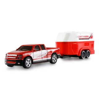 Amewi 22681 1:64 RC Pickup Die Cast mit Pferdeanhänger RTR rot mit Licht