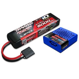 Traxxas LiPo-Akku 5000mAh 3S 11,1V + 4A USB-Lader Set m. iD-Akkuerkennung 2985-3S