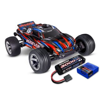 Traxxas 37354-4 Rustler Brushless BL-2S ST 1:10 clipless rot LiPo-Starter-Set