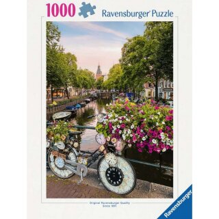 Ravensburger 00780 Puzzle Fahrrad und Blumen in Amsterdam Teileanzahl: 1000