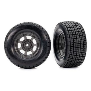 Traxxas 10474 Hoosier Reifen 2,2/3,0 Felge graphit-grau (2) für Slash Modified