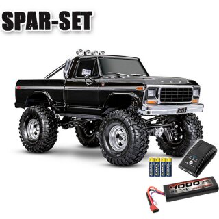 Traxxas 92046-4 TRX-4 Ford F-150 Truck 1979 High Trail 100%RTR Starter-Set Schwarz