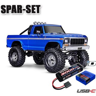 Traxxas 92046-4 TRX-4 Ford F-150 Truck 1979 High Trail 100%RTR ID-Set Blau