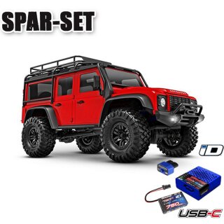 Traxxas 97054-1 TRX-4M Land Rover Defender 4x4 RTR 1:18 4WD - Starter-Set Rot