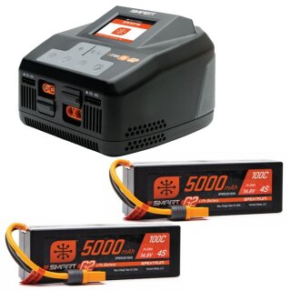 Spektrum SPMXPSS850I 8S Bundle: (2) G2 5000mAh 4S LiPo IC5 & S2100 Charger EU