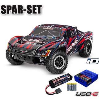 Traxxas 68386-4 Slash 4x4 VXL 1:10 Short Course Clipless - ID Starter-Set rot