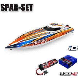 Traxxas 106064-4 Disruptor 26-Zoll V-Rumpf Rennboot - 3S LiPo Start-Set - orange