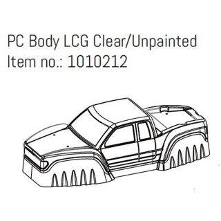 Absima AB240362 PC Body LCG Clear/Unpainted - GOAT
