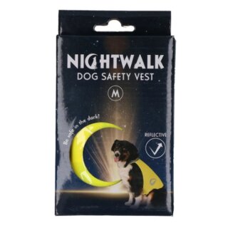 Nightwalk Sicherheitsweste für Hunde Gelb Medium