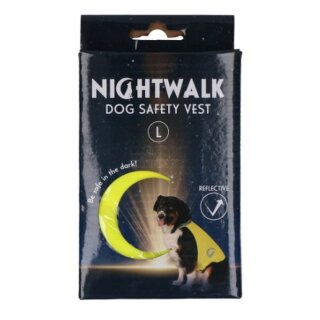 Nightwalk Sicherheitsweste für Hunde Gelb Large
