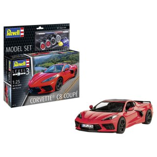 Revell 67714 1:25 Model Set Corvette® C8 Coupé Inkl Farben, Kleber, Pinsel