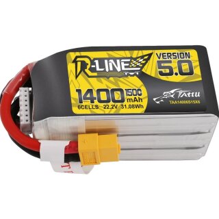 Tattu R-Line LiPo 6S 22,2V 1400mAh 150C Version 5.0 XT60
