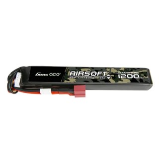 GensAce LiPo 3S 11,1V 1200mAh 25C mit T-Plug für Airsoft-Waffen