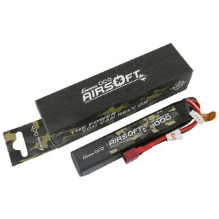 GensAce LiPo 3S 11,1V 1000mAh 25C mit T-Plug für Airsoft-Waffen