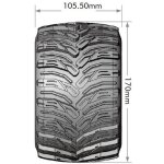 LOUISE LOUT3323X MT-CYCLONE MFT 1:8 sport 3.8 Felge schwarz (2) Hex 17mm