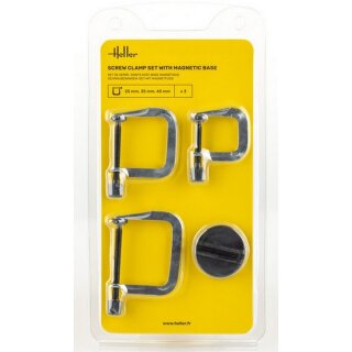 Heller 99003 Screw clamp set (3 pieces) with magnetic base