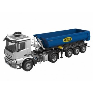 FM-Electrics EMBAZM4x4-SET-si 4x4 Zugmaschine Arocs mit Meiller Auflieger Silber