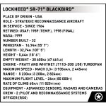 COBI 5890 Lockheed SR-71 Blackbird 1:48l - 1425 Bausteine - 71,5x12,5x33,5cm