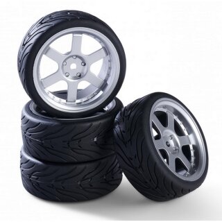 Carson 900192 1:10 Räderset 6 Sp.-Design (4) silber 500900192