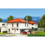 Kibri 38336 H0 Kubushaus Mia mit Carport - Polyplate Bausatz