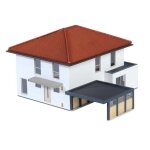 Kibri 38336 H0 Kubushaus Mia mit Carport - Polyplate Bausatz