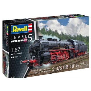 Revell 62168 1:87 Model Set Schnellzuglokomotive S3/6 BR18 Tender