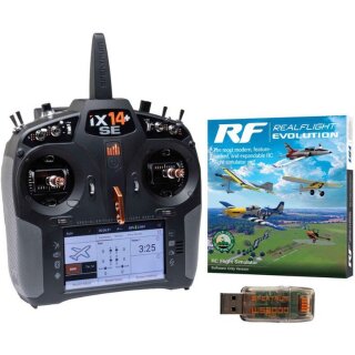 Spektrum SPMR14020EUC iX14+ SE 20-Channel DSMX Transmitter RealFlight Combo