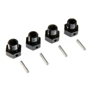 LOSI LOS252129 17mm Wheel Hex, Black (4): SBR 2.0