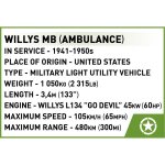 COBI 2295 Medical Willys MB 1:35 Blockmodell - 130 Bausteine - 10,5x5cm
