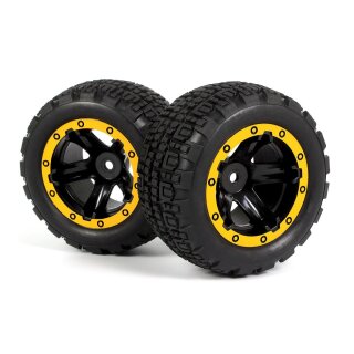 BLACKZON 540261 Slyder ST Wheels/Tires Assembled (Black/Yellow)