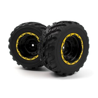 BLACKZON 540265 Smyter MT Wheels/Tires Assembled (Yellow/2pcs)