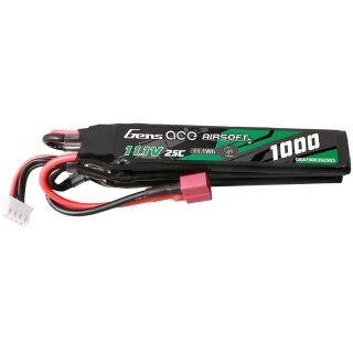 GensAce GEA10003S25D3 LiPo 3S 11,1V 1000mAh 25C mit T-Plug für Airsoft-Waffen