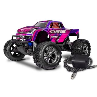 Traxxas 36254-8X Stampede 1:10 2WD Monster-Truck RTR inkl. USB-C Adapter/Kabel