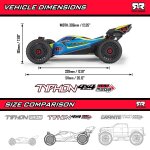 Arrma ARA4206V4T1 TYPHON 1:8 MEGA 665 4x4 RTR Buggy Blau