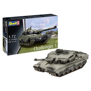 Revell 63365 1:72 Model Set Challenger 1 inkl. Farbe, Pinsel, Kleber