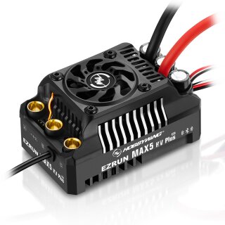 Hobbywing 30104300 Ezrun MAX5 HV Plus G2 Regler 300 Amp, 6-12s LiPo, BEC 6A