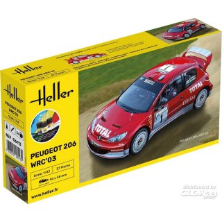 Heller 56113 STARTER KIT Peugeot 206 WRC03 1:43