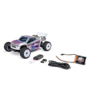 Losi LOS-1392T2 1:28 Micro-T 2S 2WD RTR Stadium Truck Brushed Silber