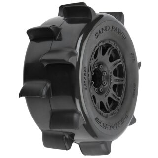 Pro-Line 10268-10 1/8 Sand Paw HP BELTED F/R 3.8" MT Mounted 17mm Black Raid (2)