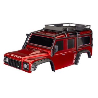 Traxxas 8050-RED Karosserie TRX-4 LR Defender rot mit Anbauteile