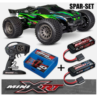 Traxxas MINI-XRT 4WD VXL-3S brushless Powerset: 2 und 3S Lipo + Lader  - grün