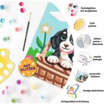 Ravensburger 25890 Malen nach Zahlen Junior: Hunde im Körbchen