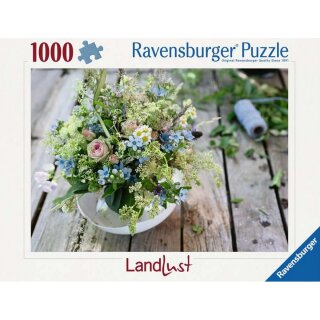 Ravensburger 01632 Puzzle Sommerlicher Wiesenstrauß mit Himmelblau Teileanzahl: 1000