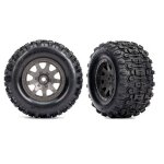 Traxxas 10771-GRAY Reifen auf Felgen grau Sledgehammer...