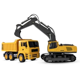 Amewi 22713 1:18 2-in-1 Set Kettenbagger & Muldenkipper RTR