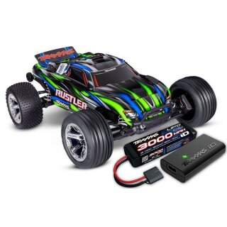 Traxxas 37354-4 Rustler Brushless BL-2S 2WD 1:10 RTR inkl. Akku/Lader green