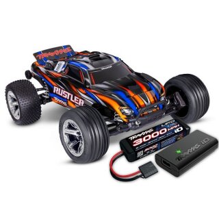 Traxxas 37354-4 Rustler Brushless BL-2S 2WD 1:10 RTR inkl. Akku/Lader orange