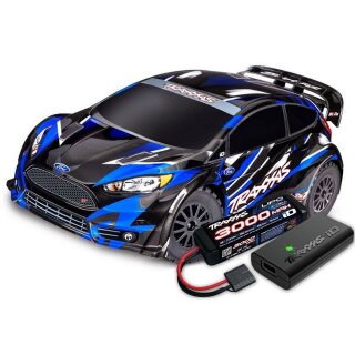 Traxxas 74154-4 Ford Fiesta ST Rally 1:10 4WD TQ BL-2S brushless inkl. Akku/Lader blau