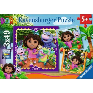 Ravensburger 04197 Dora the Explorer Bereit zum Erkunden? Teileanzahl: 3x49